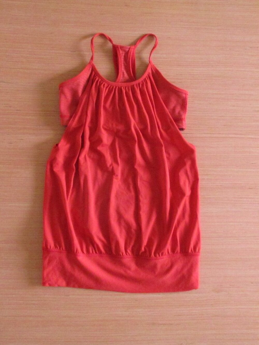 Lululemon No Limits Tank Persimmon Red‑Orange Women’s Size 6 Built‑In Bra